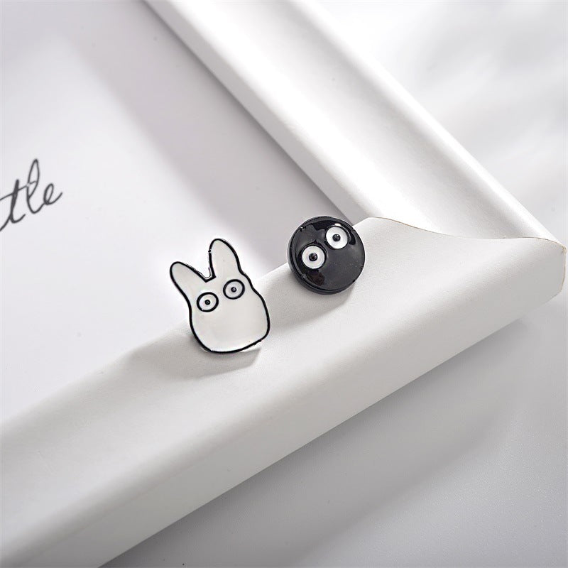 Cartoon Asymmetric Stud Earrings For Women Cute Funny Personality Earrings